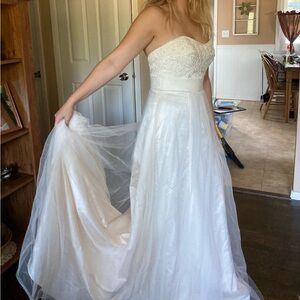 Elegant Strapless White Gown